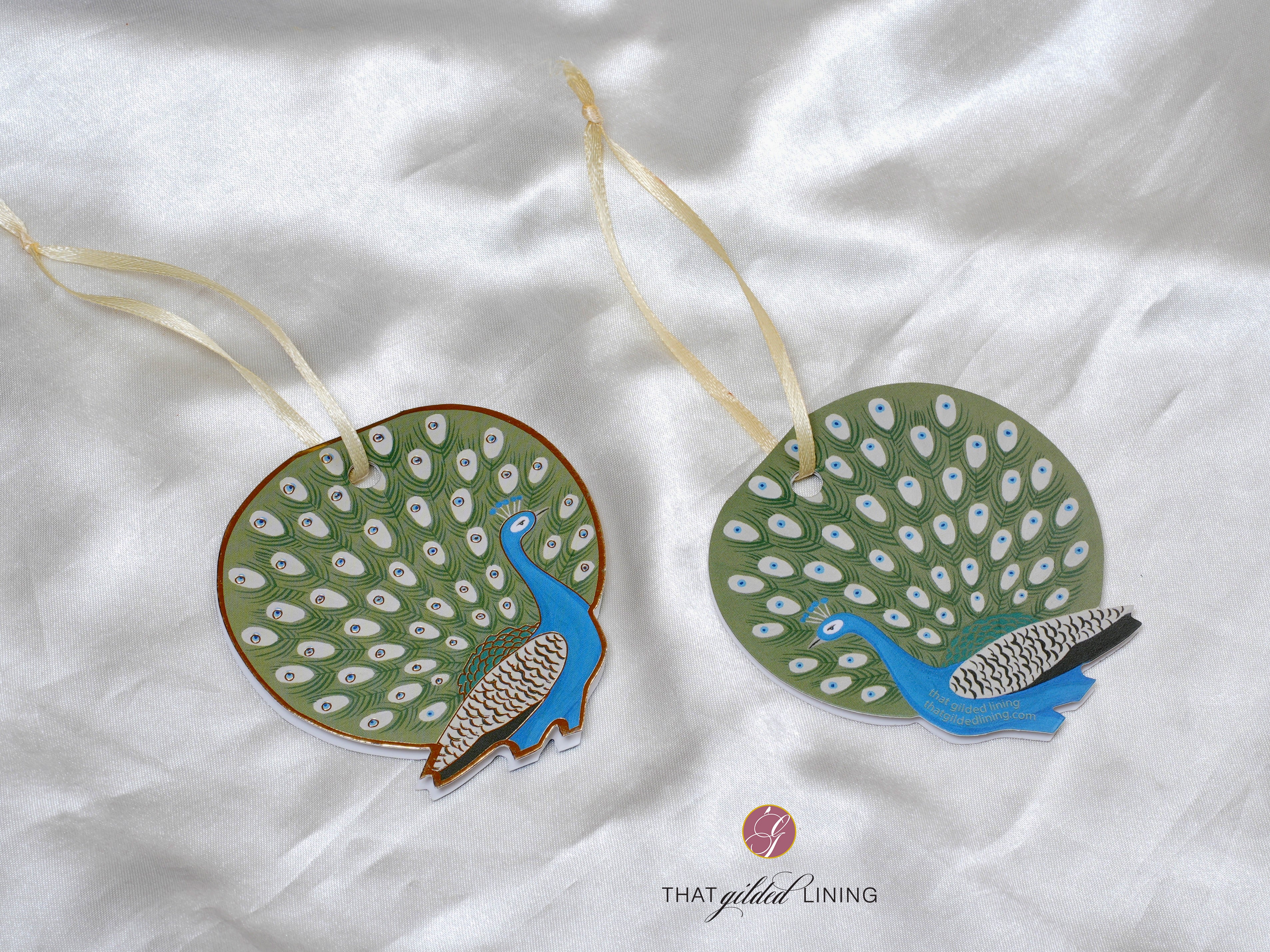 Folded Tags- Udaipur - Gilded Peacock- Pack of 20, 50 & 100 [CUSTOMISED] - That Gilded Lining by Pretty Gilded