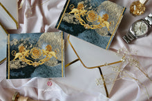 Folded Notecards- Midnight Glamour- Pack of 10 and 20 - That Gilded Lining by Pretty Gilded